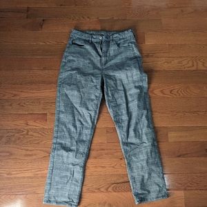 AE plaid stretch mom straight pant size 10